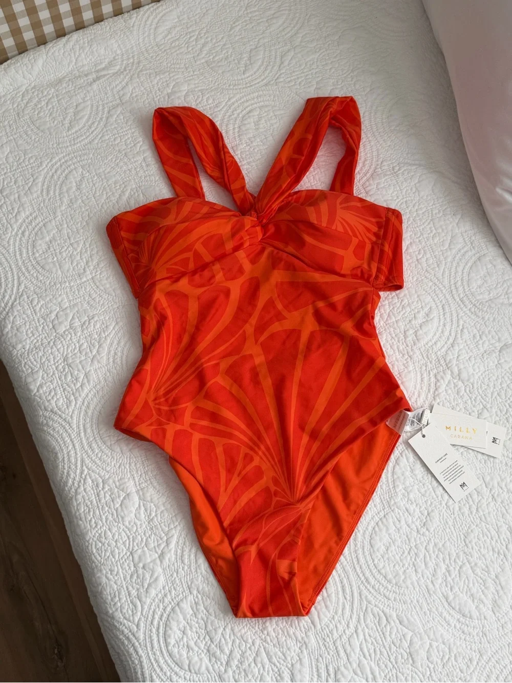 MILLY Betsy Abstract Kai Print Bandeau One-Piece Swimsuit